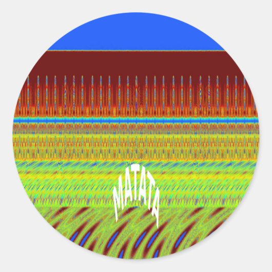 Kleurrijke Geometrische Motief Art Print Ronde Sticker (Voorkant)