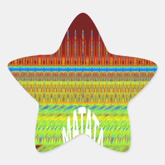 Kleurrijke Geometrische Motief Art Print Ster Sticker (Voorkant)