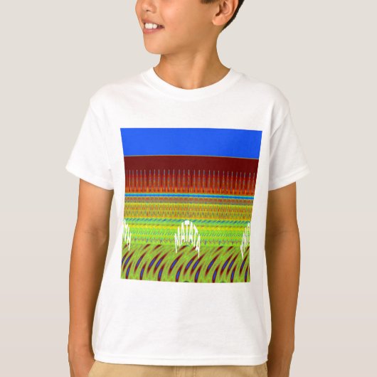 Kleurrijke Geometrische Motief Art Print T-shirt (Voorkant)
