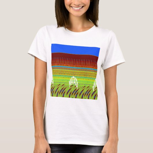 Kleurrijke Geometrische Motief Art Print T-shirt (Voorkant)