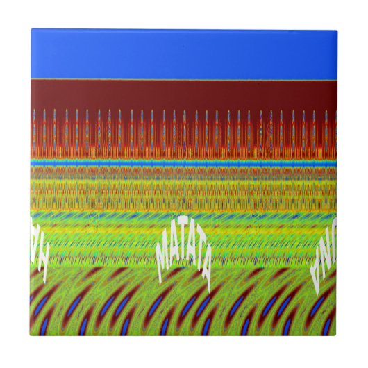 Kleurrijke Geometrische Motief Art Print Tegeltje (Voorkant)