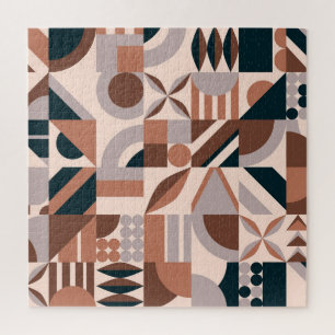 Kleurrijke geometrische mozaïek, abstracte achterg legpuzzel