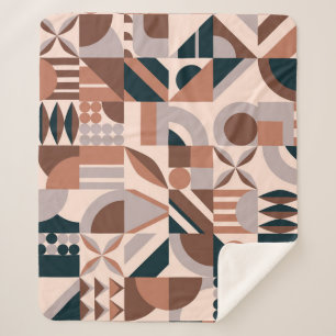 Kleurrijke geometrische mozaïek, abstracte achterg sherpa deken