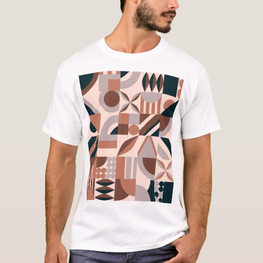 Kleurrijke geometrische mozaïek, abstracte achterg t-shirt (Voorkant)
