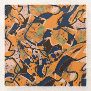 Kleurrijke geometrische  naadloze achtergrond. glazen onderzetter