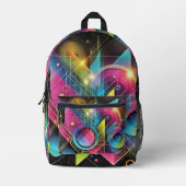 Kleurrijke Geometrische Neon Abstract Bedrukte Rugzak (Voorkant)