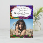 Kleurrijke Geometrische Patronen Afstuderen Fotofe Kaart (Staand voorkant)