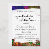 Kleurrijke Geometrische Patronen Afstuderen Fotofe Kaart (Achterkant)