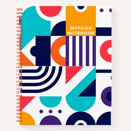 Kleurrijke Geometrische Patroon Abstracte Kunst Mo Notitieboek (Voorkant)