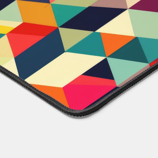 Kleurrijke geometrische patroon dimensionale retro bureaumat (Hoek)