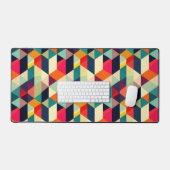 Kleurrijke geometrische patroon dimensionale retro bureaumat (Keyboard & Muis)