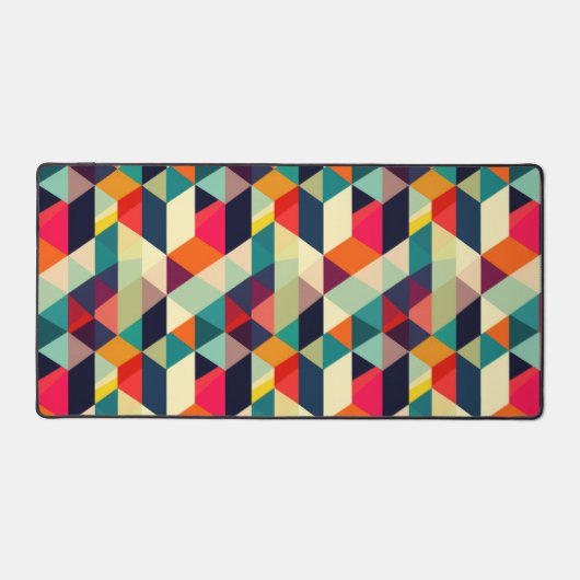 Kleurrijke geometrische patroon dimensionale retro bureaumat (Voorkant)