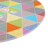 Kleurrijke geometrische patroon glas snijplank (Hoek)