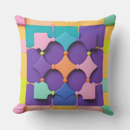 Kleurrijke Geometrische Patroon Ontwerp Levendige  Kussen