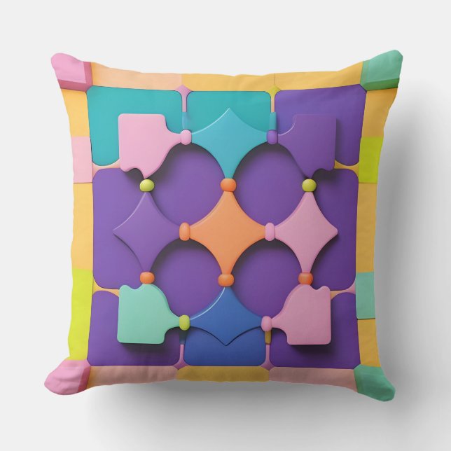 Kleurrijke Geometrische Patroon Ontwerp Levendige  Kussen (Voorkant)