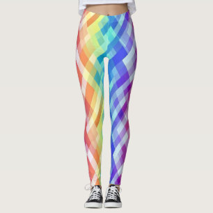 Kleurrijke geometrische patroon regenboog leggings