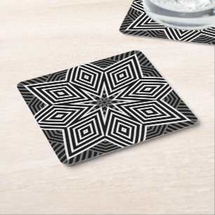 Kleurrijke geometrische patroon retro kartonnen onderzetters