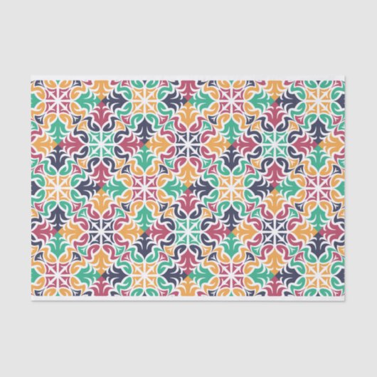 Kleurrijke geometrische patroonontkoppeling tissuepapier (Voorkant)