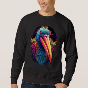 Kleurrijke Geometrische Pelikaan Vogel Pop Dier Trui