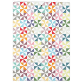 Kleurrijke geometrische pinwielzwart en wit klembord (Achterkant)