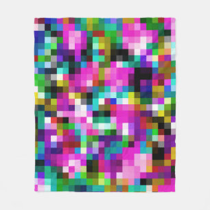 Kleurrijke geometrische pixel pixelated plaid fleece deken