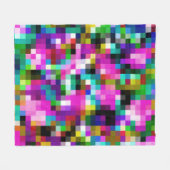 Kleurrijke geometrische pixel pixelated plaid fleece deken (Voorkant (Horizontaal))