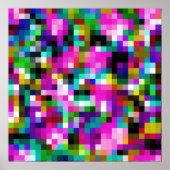 Kleurrijke geometrische pixel pixelated plaid poster (Voorkant)