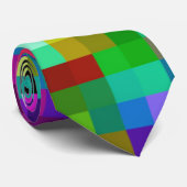 Kleurrijke geometrische pixel pixelated plaid stropdas (Opgerold)