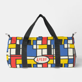 Kleurrijke geometrische print in Mondriaanse stijl Plunjezak