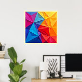 Kleurrijke Geometrische Prisma Abstracte Kunst Poster (Thuiskantoor)