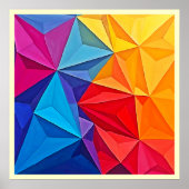 Kleurrijke Geometrische Prisma Abstracte Kunst Poster (Voorkant)