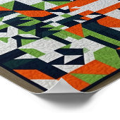 Kleurrijke geometrische quilt grafiek poster (Hoek)