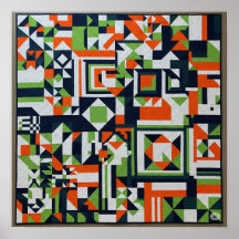 Kleurrijke geometrische quilt grafiek
