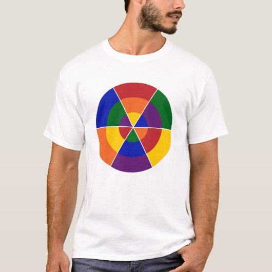 Kleurrijke Geometrische Rainbow LGBT Pride T-shirt (Voorkant)