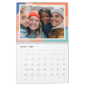 Kleurrijke Geometrische Rand Gepersonaliseerde Fot Kalender (Jan 2027)