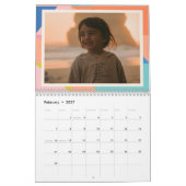 Kleurrijke Geometrische Rand Gepersonaliseerde Fot Kalender (Feb 2027)