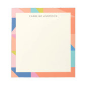 Kleurrijke Geometrische Rand Persoonlijke Naam  Notitieblok (Voorkant)