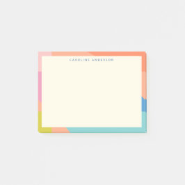 Kleurrijke Geometrische Rand Persoonlijke Naam  Post-it® Notes