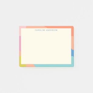 Kleurrijke Geometrische Rand Persoonlijke Naam Post-it® Notes