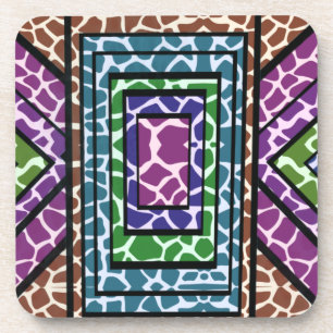 Kleurrijke Geometrische Regenboog Giraffe Dierprin Bier Onderzetter