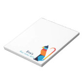 Kleurrijke geometrische regenboogkat gepersonalise notitieblok (Linkerzijde)
