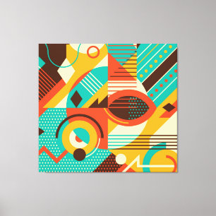 Kleurrijke geometrische retro:  abstractie. canvas afdruk