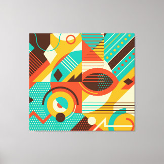 Kleurrijke geometrische retro: abstractie. canvas afdruk