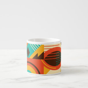 Kleurrijke geometrische retro: abstractie. espresso kop