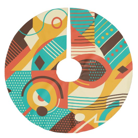 Kleurrijke geometrische retro: abstractie. kerstboom rok (Voorkant)