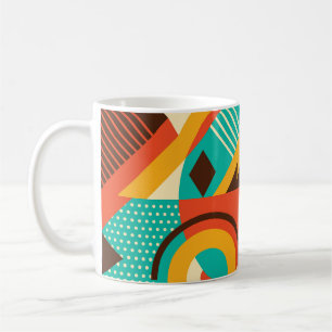 Kleurrijke geometrische retro: abstractie. koffiemok