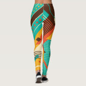 Kleurrijke geometrische retro: abstractie. leggings (Achterkant)