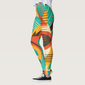 Kleurrijke geometrische retro: abstractie. leggings (Links)