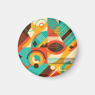 Kleurrijke geometrische retro:  abstractie. magneet