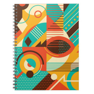 Kleurrijke geometrische retro:  abstractie. notitieboek